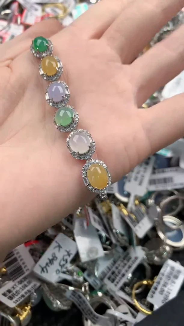 银S925镶嵌戒指翡翠666    6