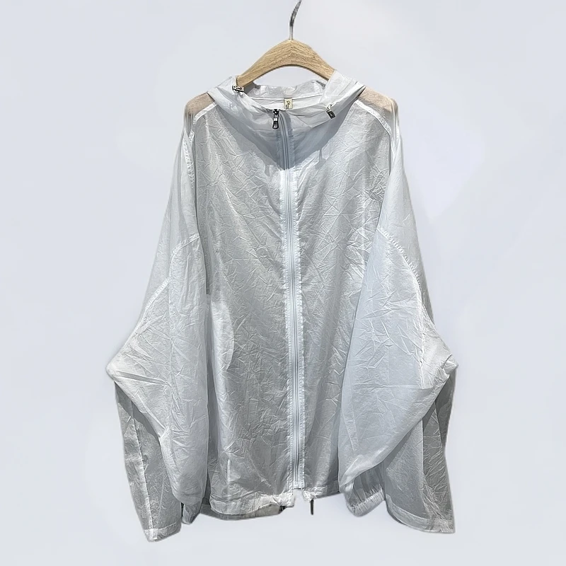 韩国新款凉快防晒帽衫户外休闲时尚百搭透气薄款宽松夏季长袖