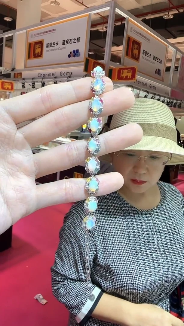 银S925镶嵌欧泊珠宝奇石6*8mm