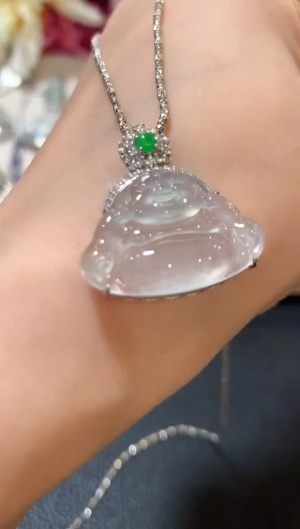 吊坠(不含链)18K金镶嵌翡翠z83