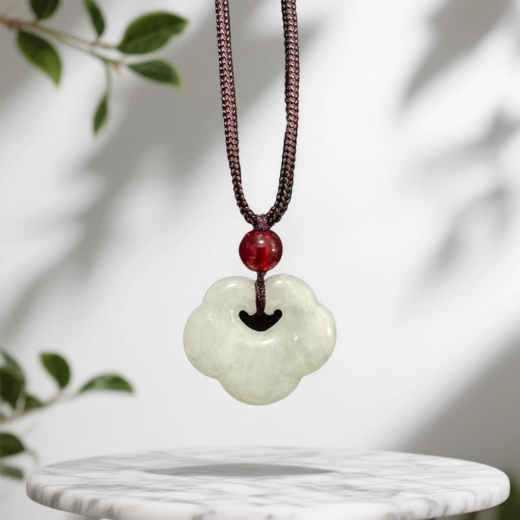 非金属珐琅吊坠 天山翠祥云锁-