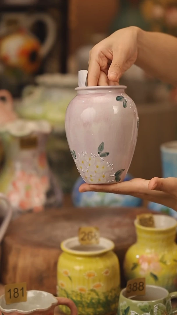 陶瓷172景德镇设计师手作花器摆件侘寂风