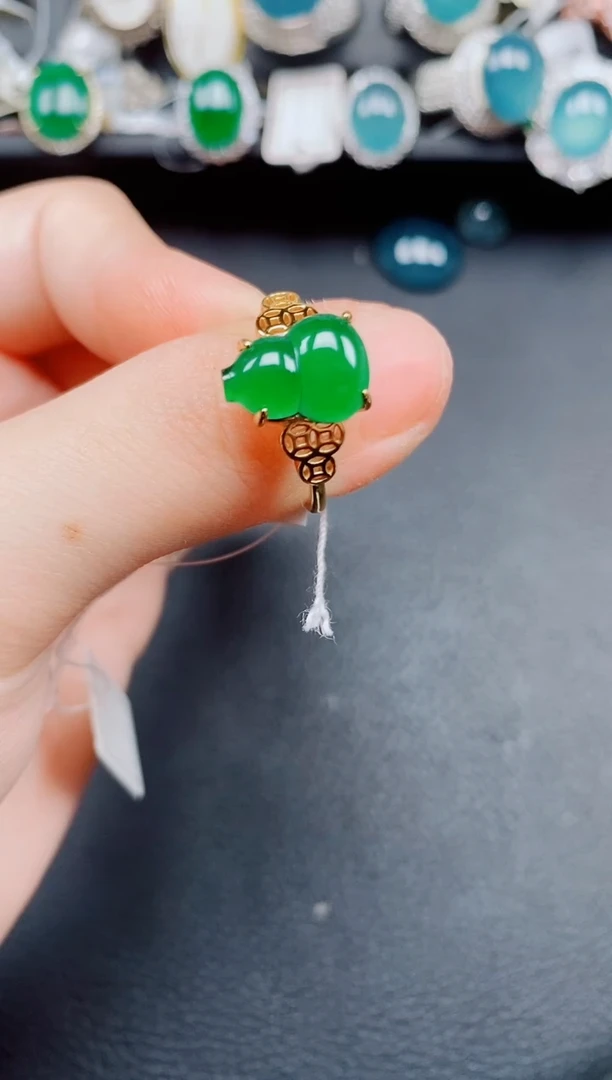 银S925镶嵌戒指翡翠翡翠