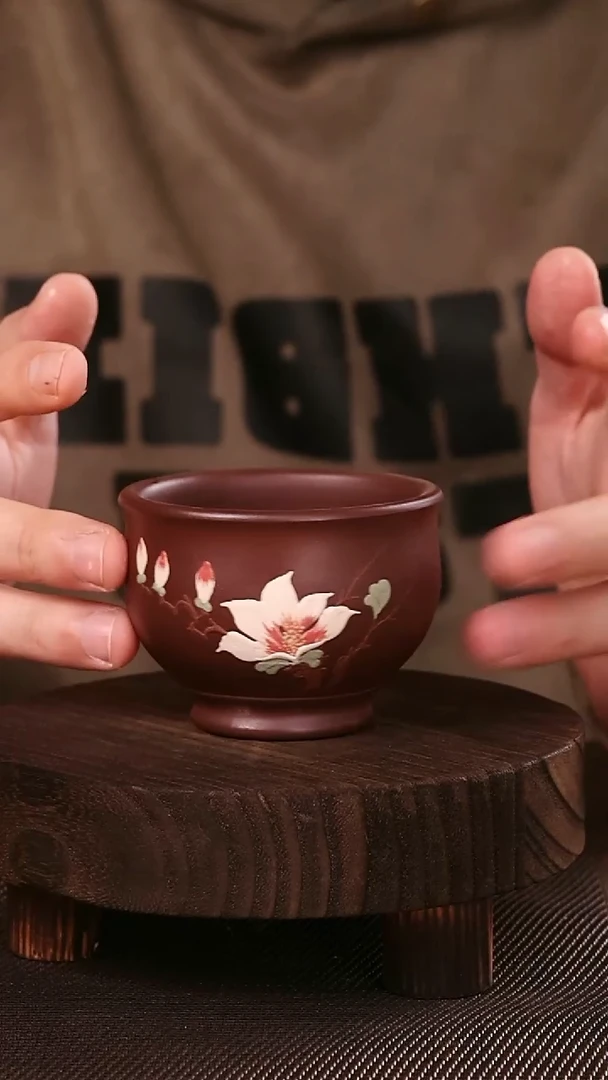 茶杯紫砂紫砂刻绘主人杯26