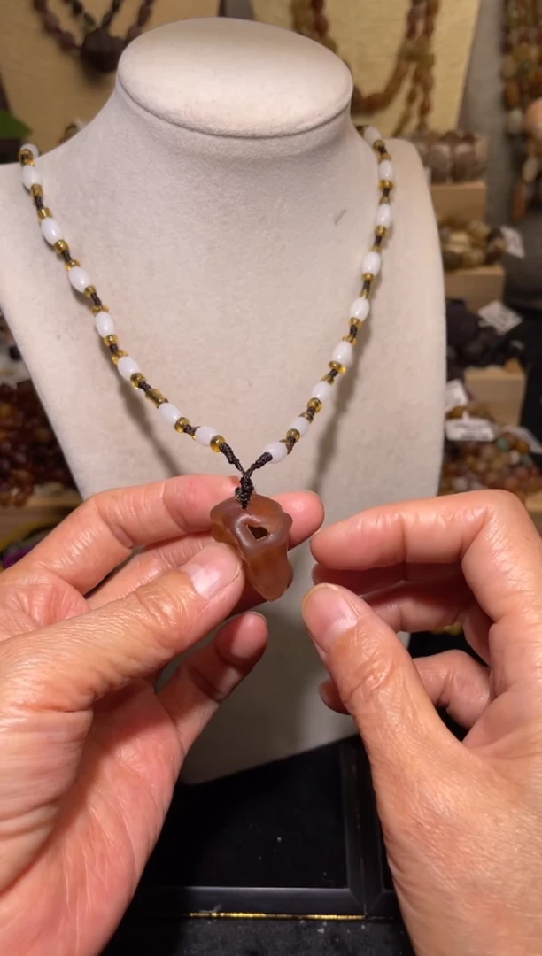 未镶嵌颈饰玛瑙/玉髓玛瑙吊坠链