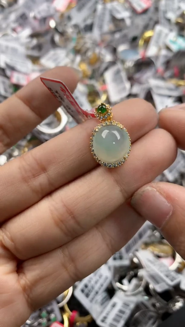银S925镶嵌戒指翡翠15    1