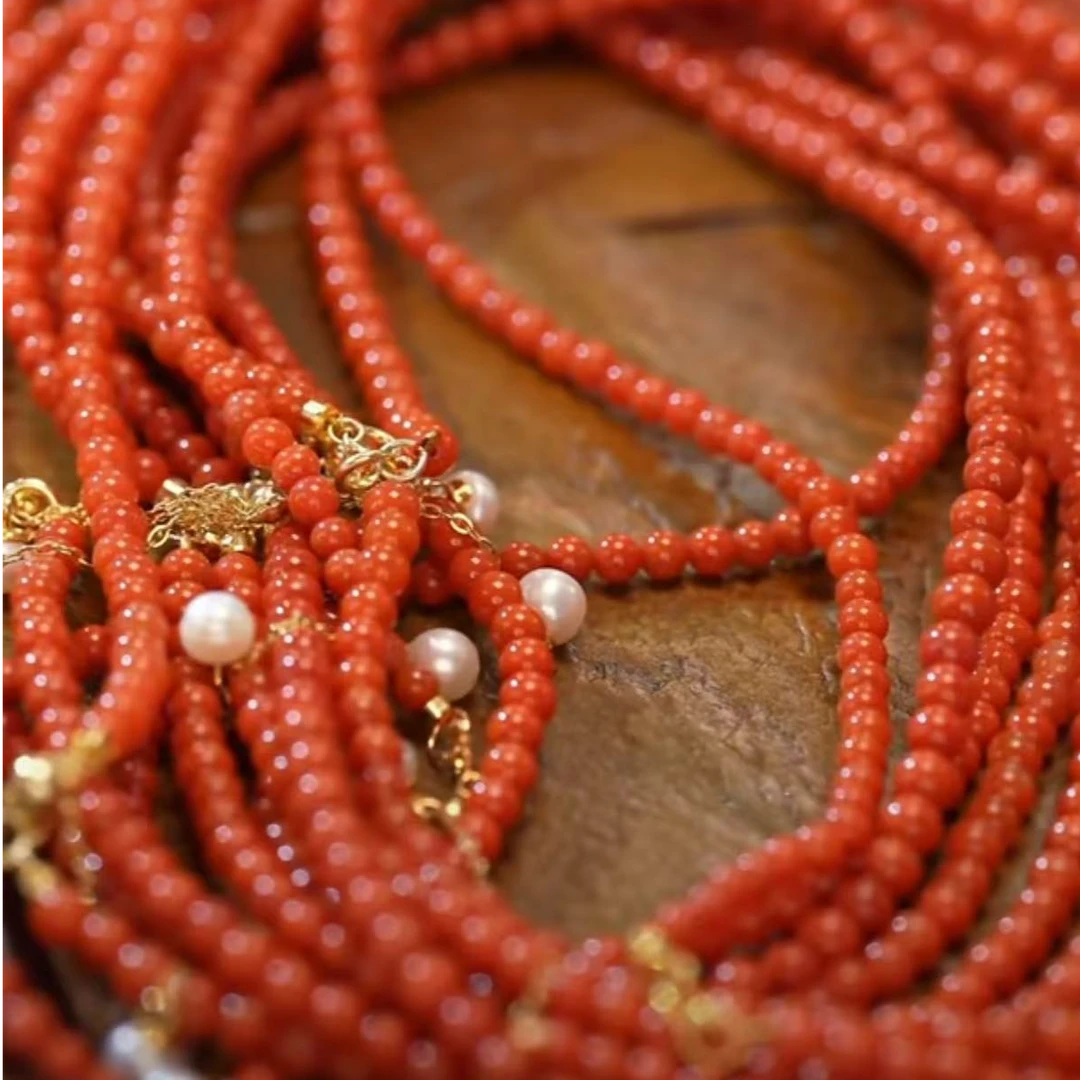 【逍遥】南红玛瑙小米珠项链*835/V21466/多样性发/1件