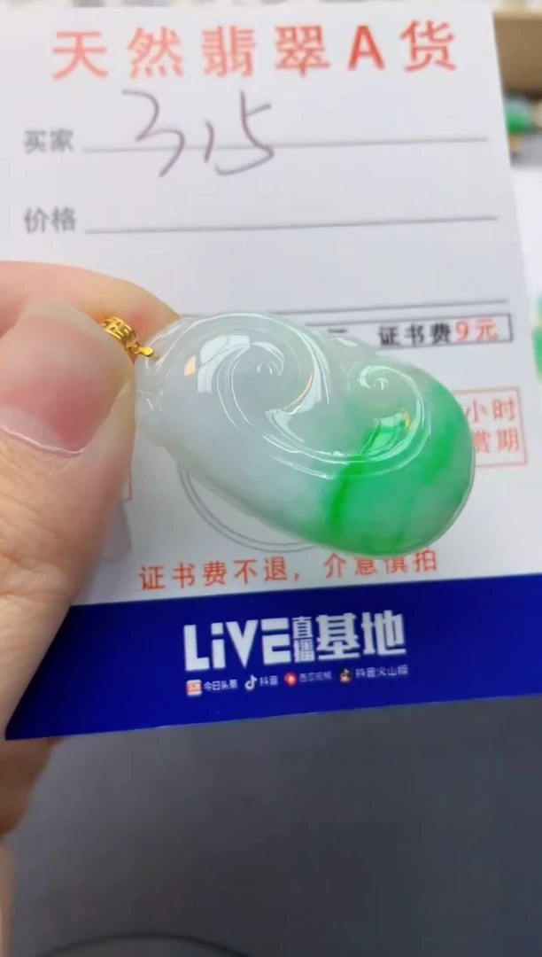 颈饰18K金镶嵌翡翠天然缅甸A货翡翠