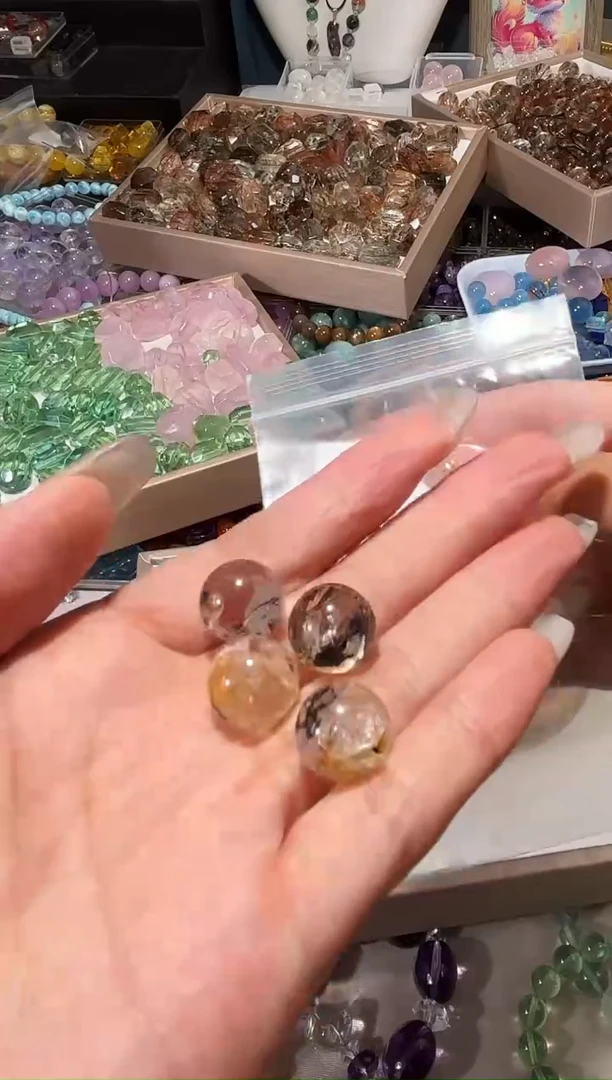 水晶手串未镶嵌S52黄闪灵卡13单珠