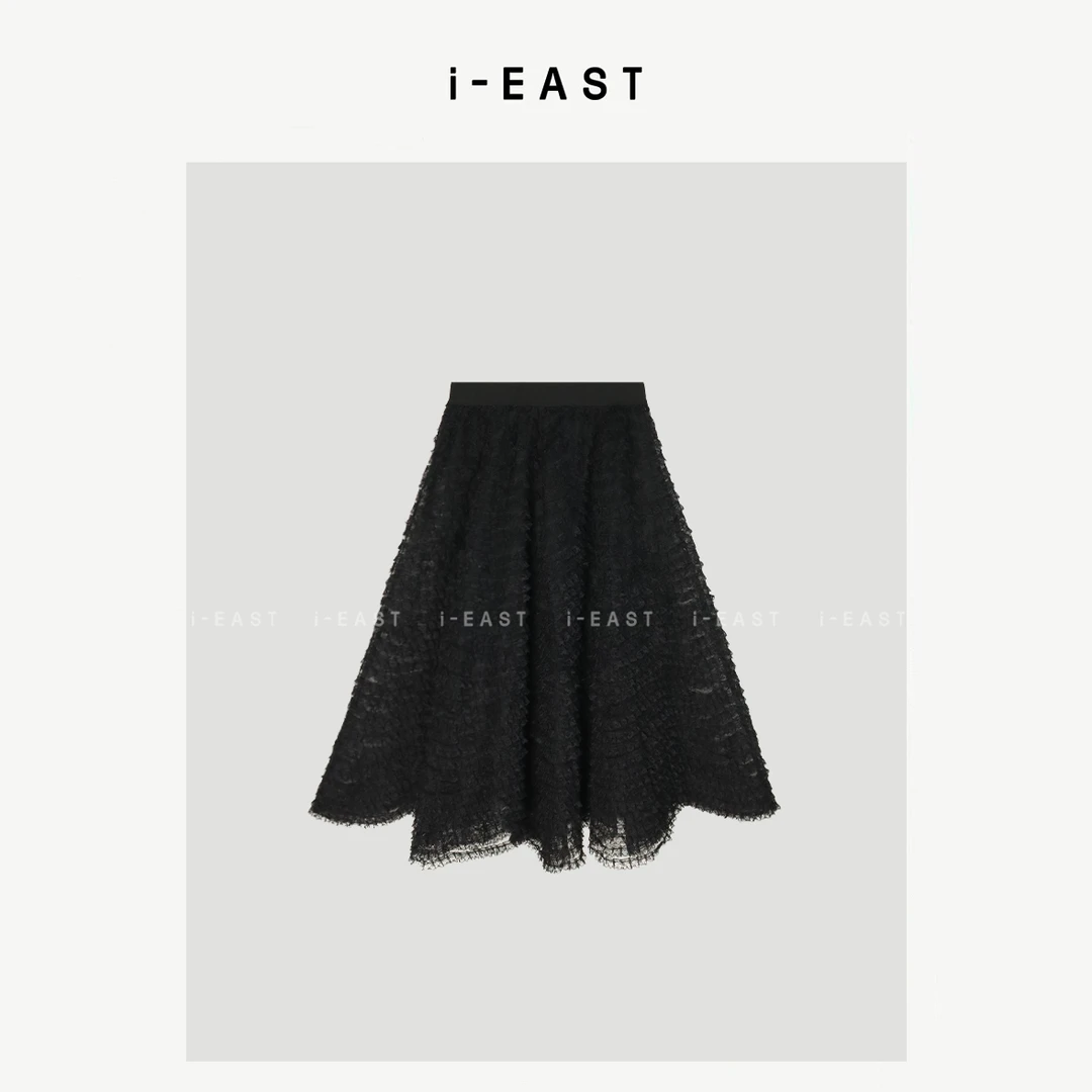 i-EAST 约会蛋糕裙~小香风纱纱设计感半身裙-5C Q13463