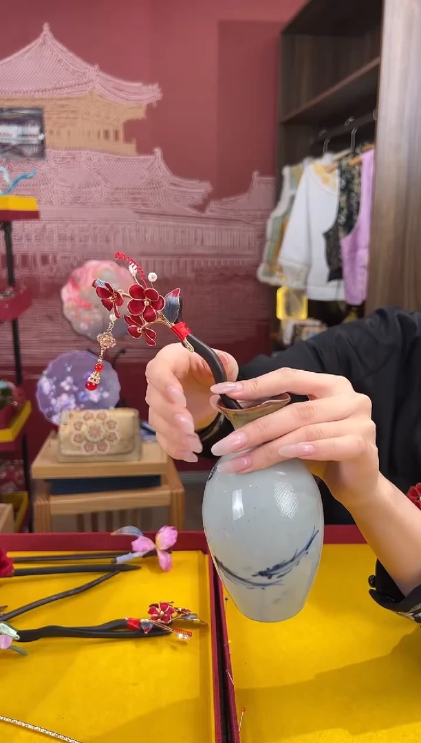【闪购商品】刺绣非遗绒花（发饰）