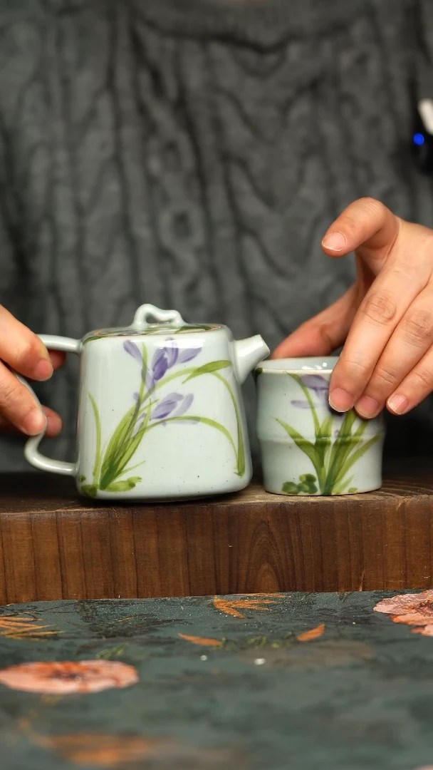 杯釉下彩手工手绘同款陶器