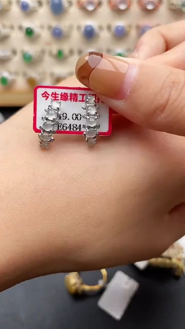 翡翠戒指银S925镶嵌一物一证一礼盒