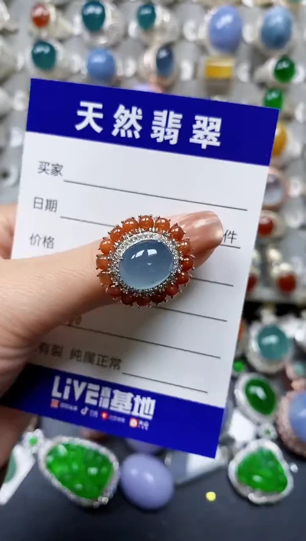 【闪购商品】翡翠戒指银S925镶嵌0300