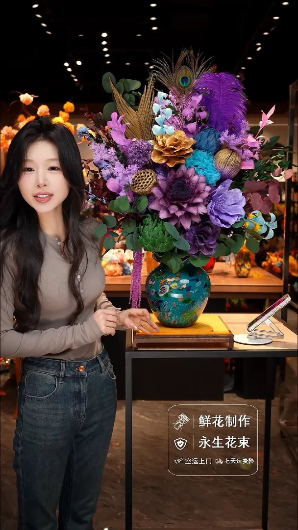 手工艺品琉璃手工花器花束空运包邮送货上门-以图片为准