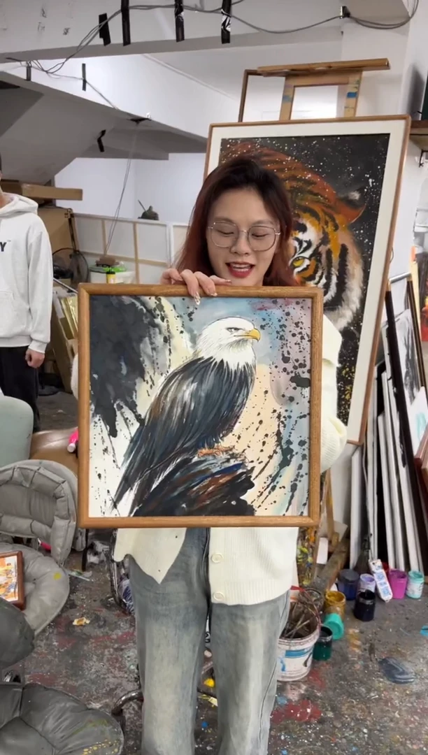 【闪购商品】丙烯画薇精装水墨鹰