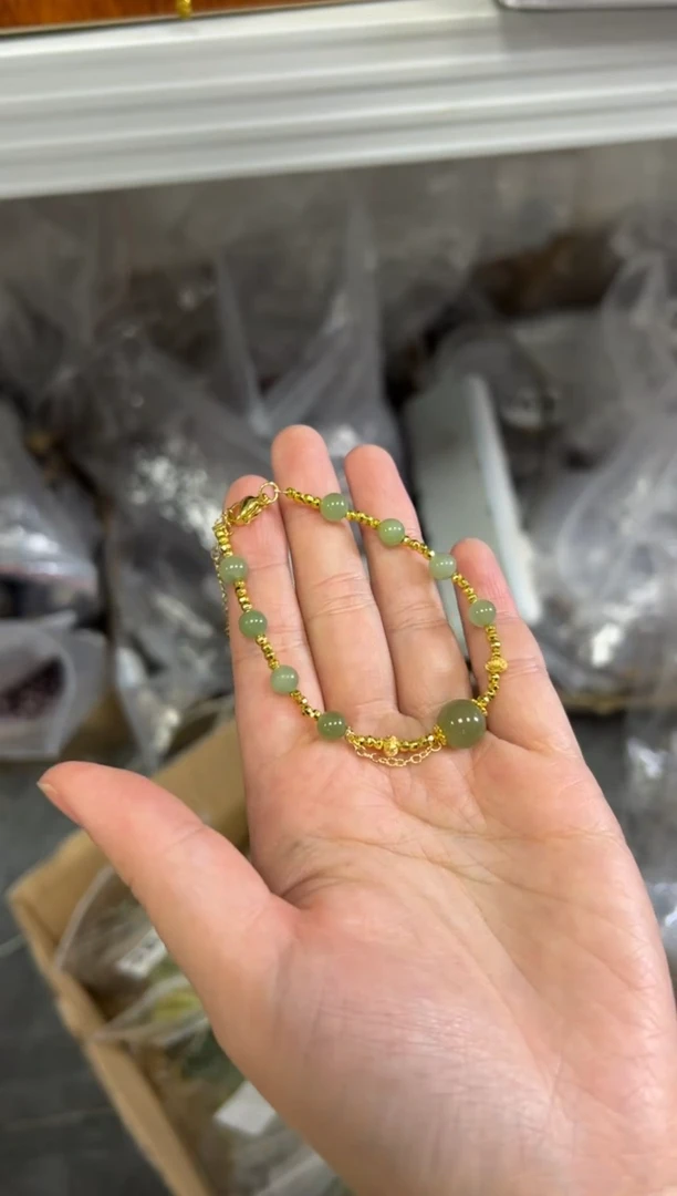 手链未镶嵌和田玉和田碧玉粉青蹦迪链手链