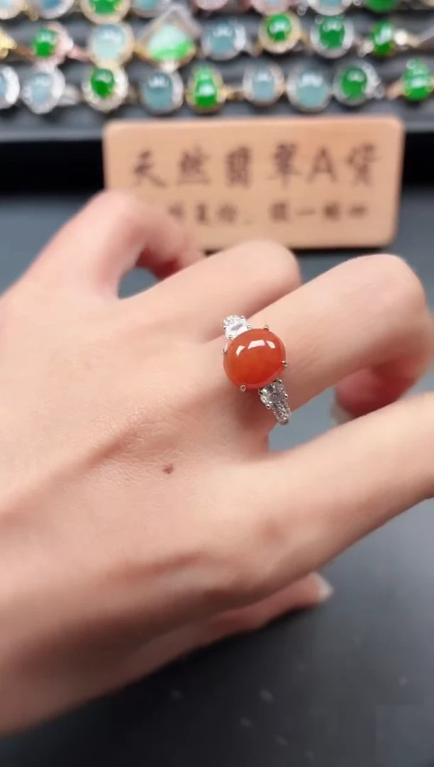 银S925镶嵌戒指翡翠1