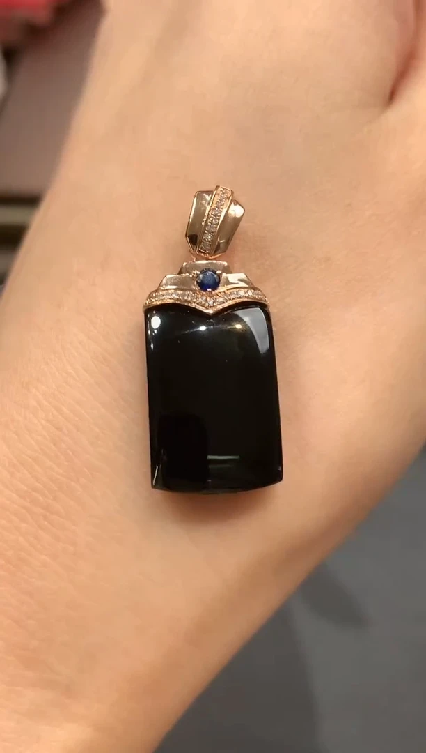 吊坠(不含链)18K金镶嵌翡翠～****?q203