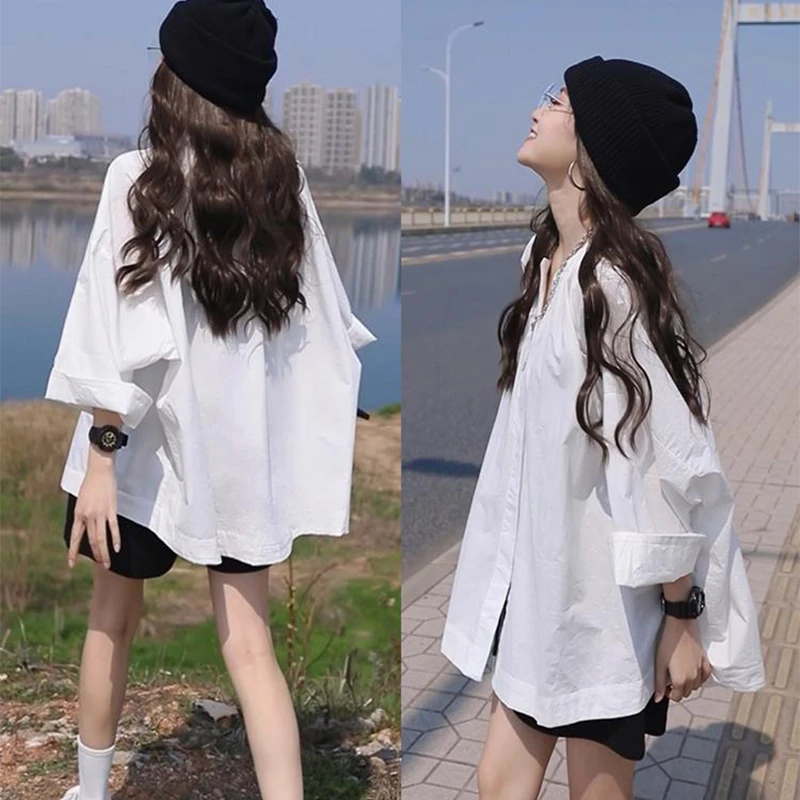 春夏季出游一整套装穿搭女韩系宽松防晒衬衫宽松阔腿运动裤两件套