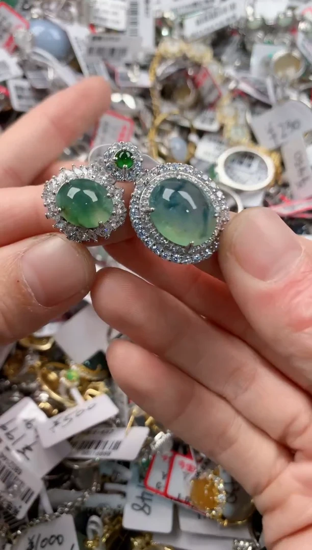 银S925镶嵌戒指翡翠3333----3