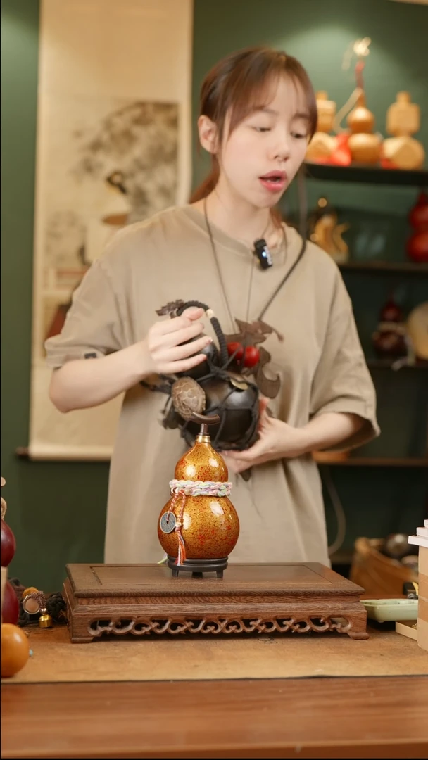 262号精品天然大漆酒葫芦一物一拍~