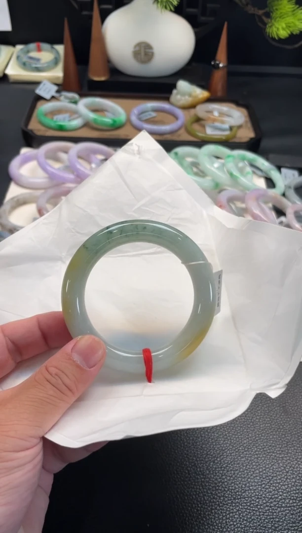 未镶嵌手镯翡翠118号 57圆条