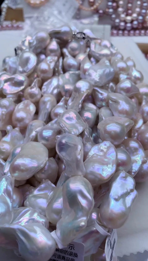 淡水珍珠银S925镶嵌项链巴洛克多样性发其一，非无暇