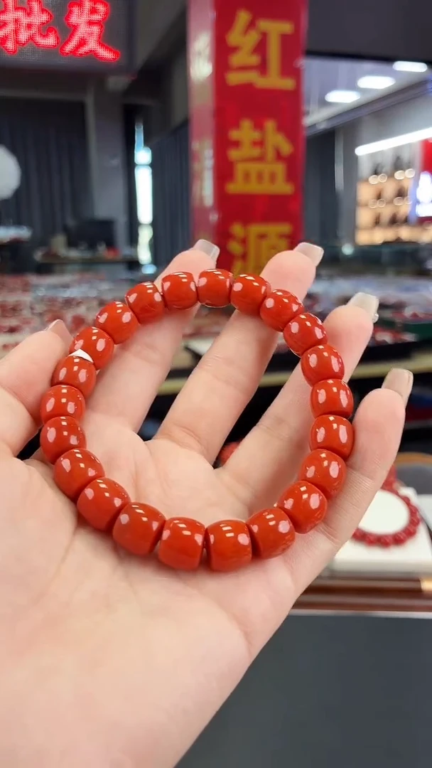 南红玛瑙瓦西直切手串10+未镶嵌一个/条