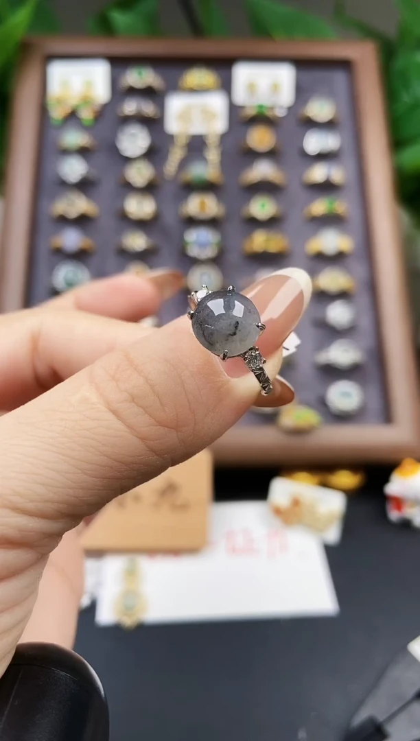银S925镶嵌戒指翡翠21