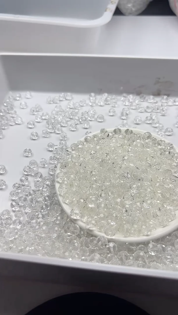 颈饰未镶嵌水晶w2149白水晶切面算盘8mm*20颗
