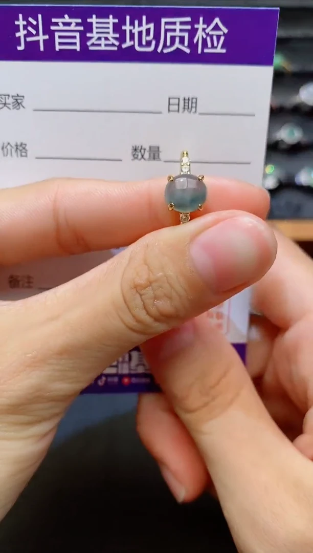 银S925镶嵌戒指翡翠1