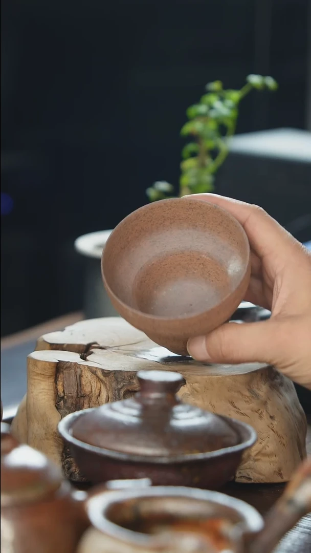 紫砂全手工葫芦杯（南蛮烧）