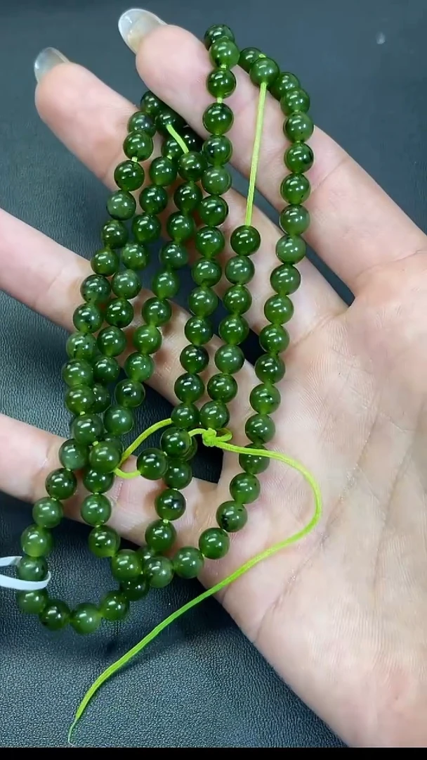 颈饰未镶嵌和田玉新疆碧玉珠链