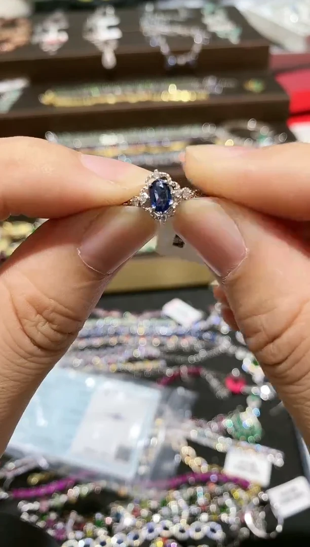 【闪购商品】蓝宝石戒指银S925镶嵌戒指