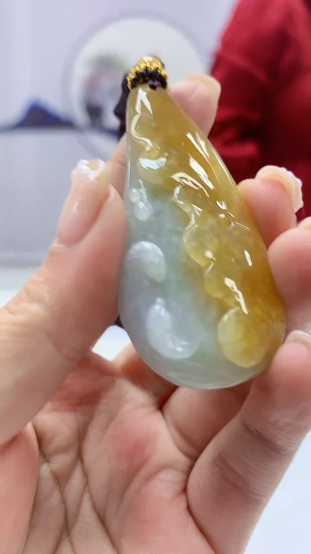 【闪购商品】定制翡翠未镶嵌4902ms-毛货荷叶鱼163