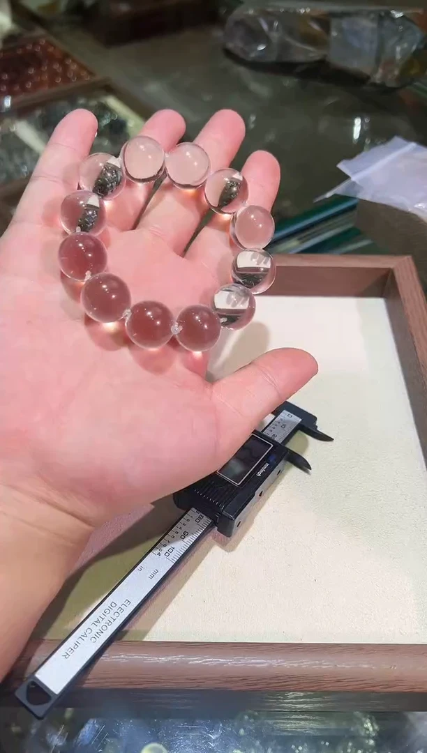 水晶手链未镶嵌17mm+白水牛鼻孔（多样性发一）
