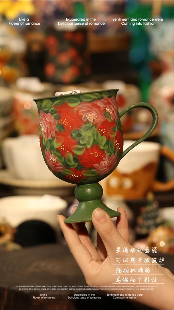 陶瓷景德镇高温釉下彩手工手绘款式