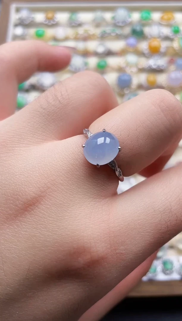 银S925镶嵌戒指翡翠67