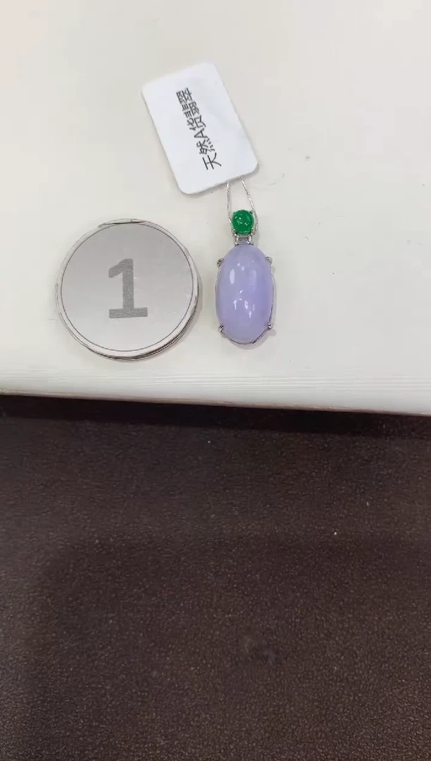 颈饰银S925镶嵌翡翠天然缅甸A货翡翠