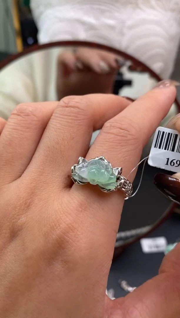 颈饰银S925镶嵌翡翠净货16964