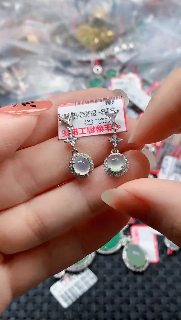 银S925镶嵌戒指翡翠天然A货缅甸翡翠