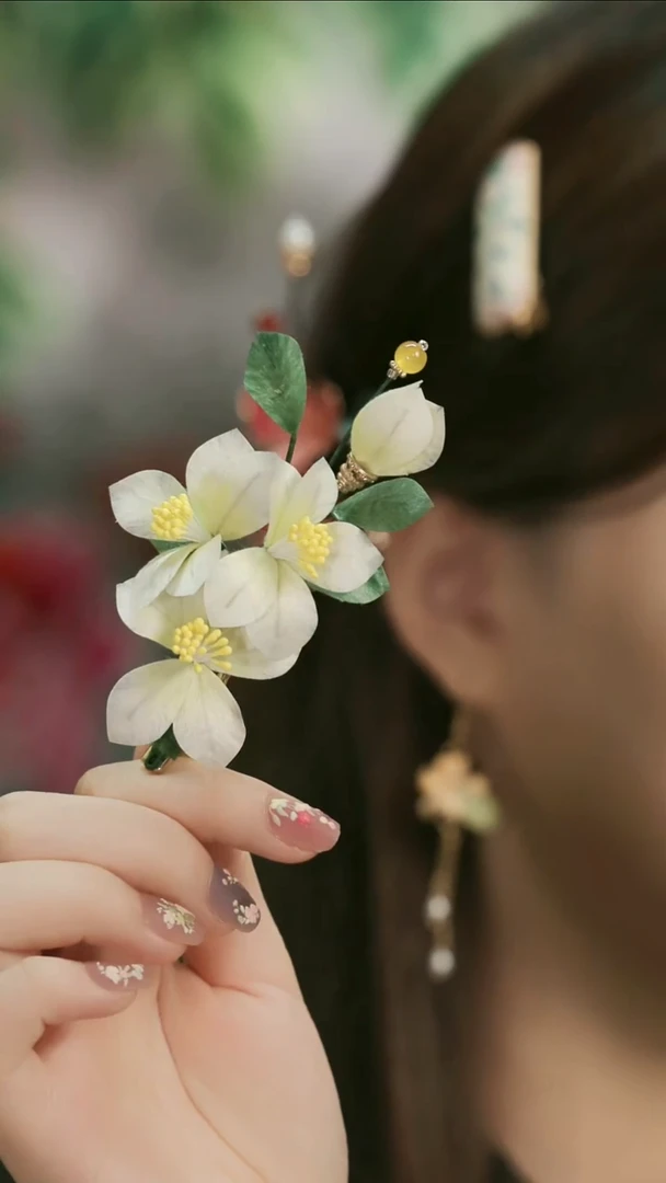 刺绣湘传礼纯手工发夹