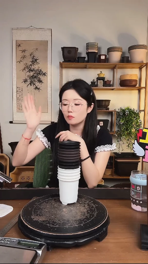 9*10深圆盆 黑白紫檀3色20只