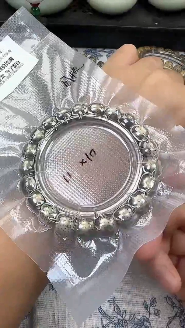 星月菩提手串59石玉料糯冰单圈11×10高透精工福利