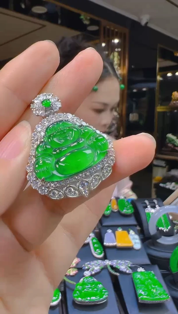 翡翠银S925镶嵌吊坠(赠链)125（多样性发其一）