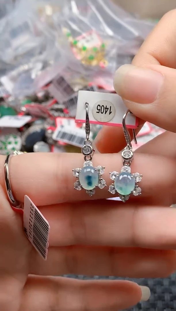 银S925镶嵌戒指翡翠天然A货缅甸翡翠