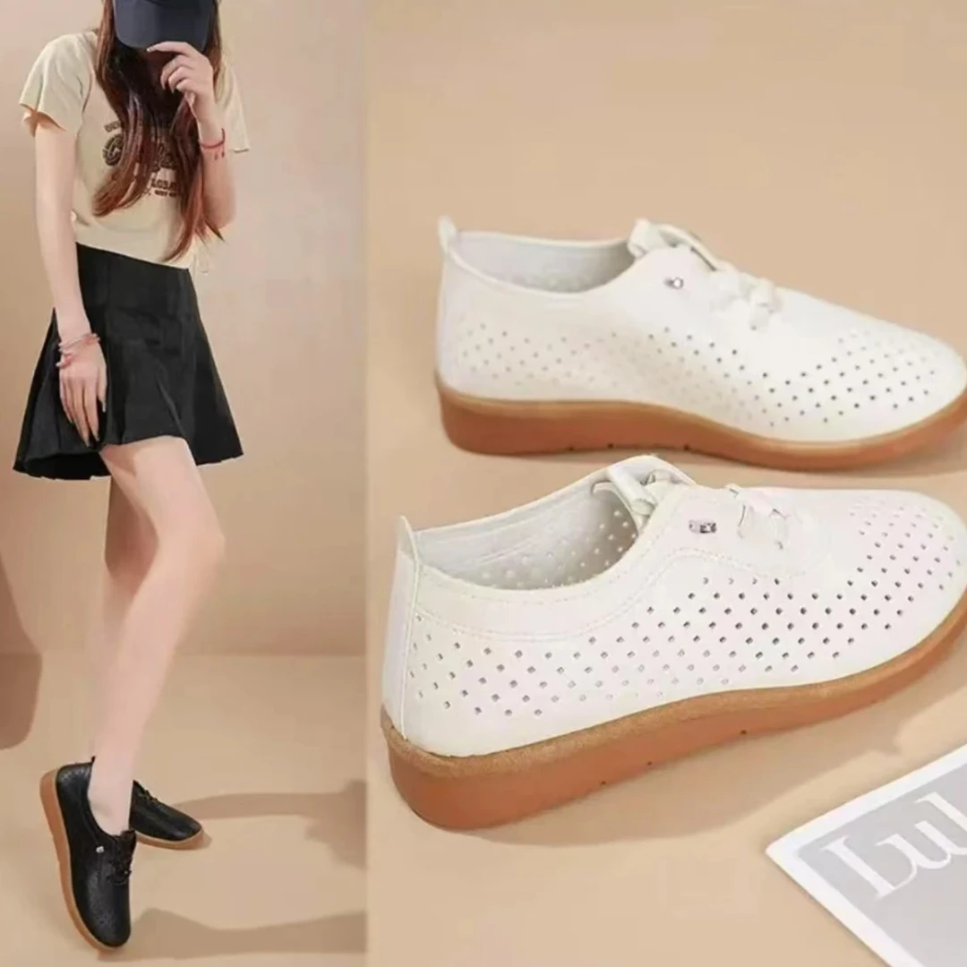 粉丝专属一脚蹬防水防滑厨房鞋女士平底四季工作鞋妈妈休闲皮鞋