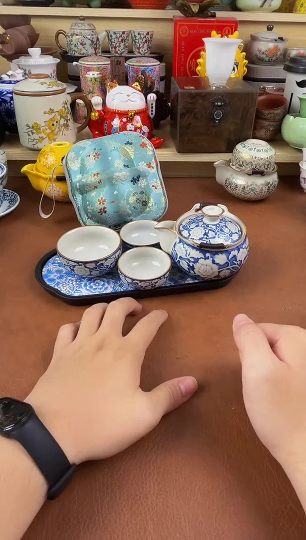 陶瓷茶具摆件旅行套组