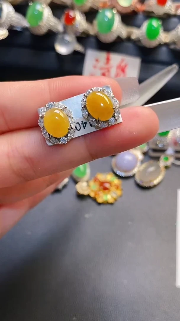 银S925镶嵌戒指翡翠天然